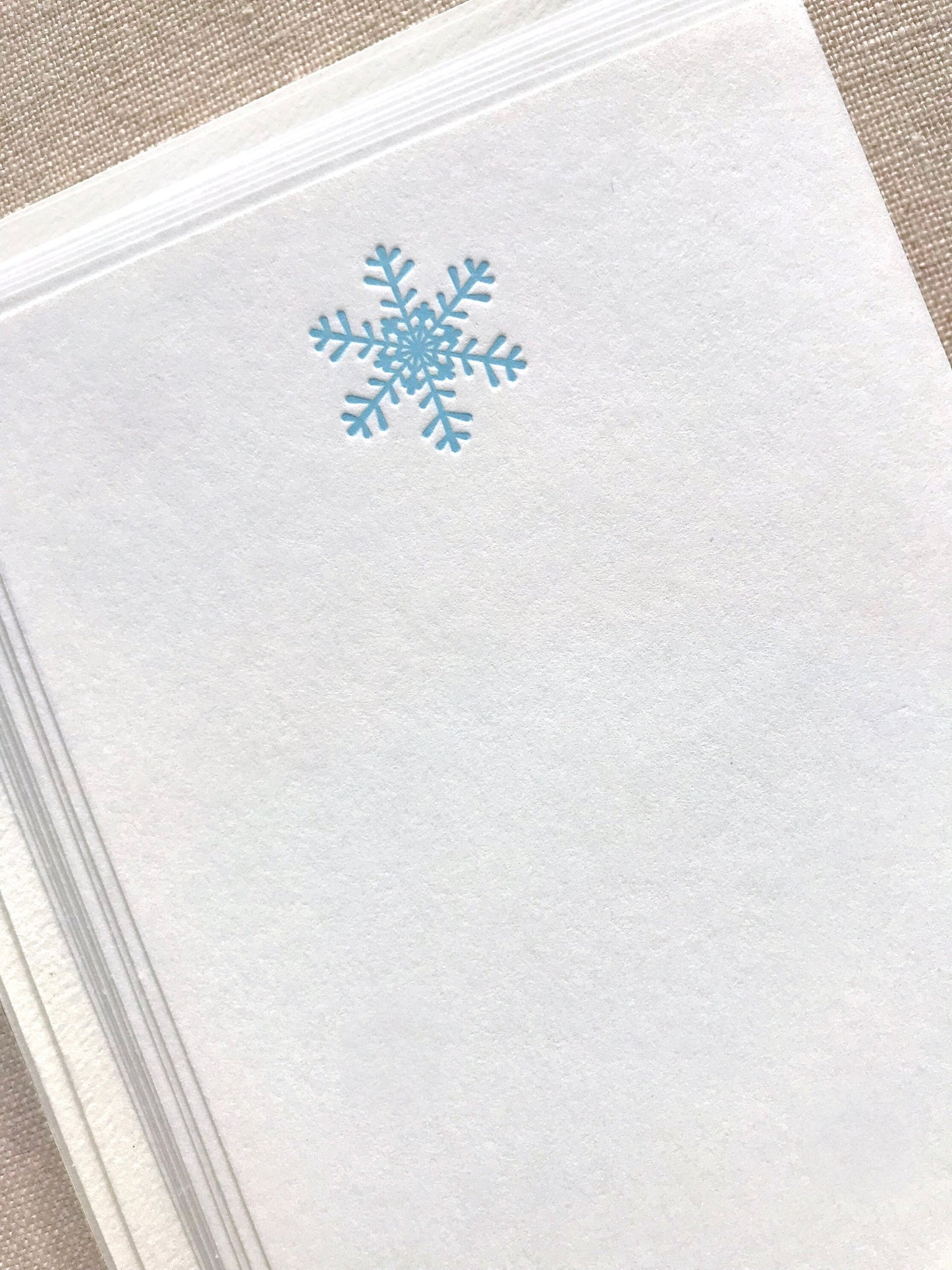 Flat Letterpress Card Set with Snowflake (vertical)