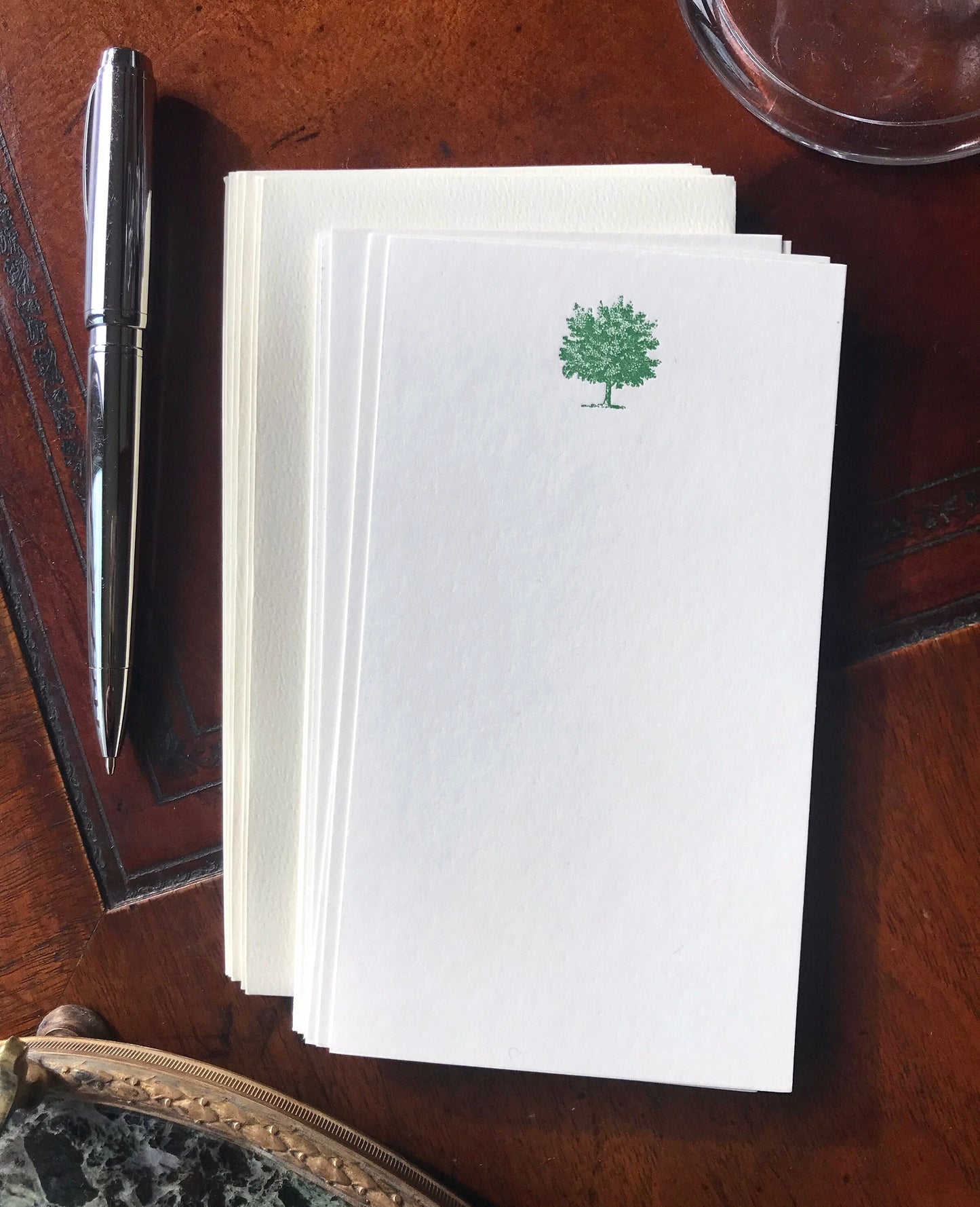 Flat Card Set with Letterpress Tree (vertical)