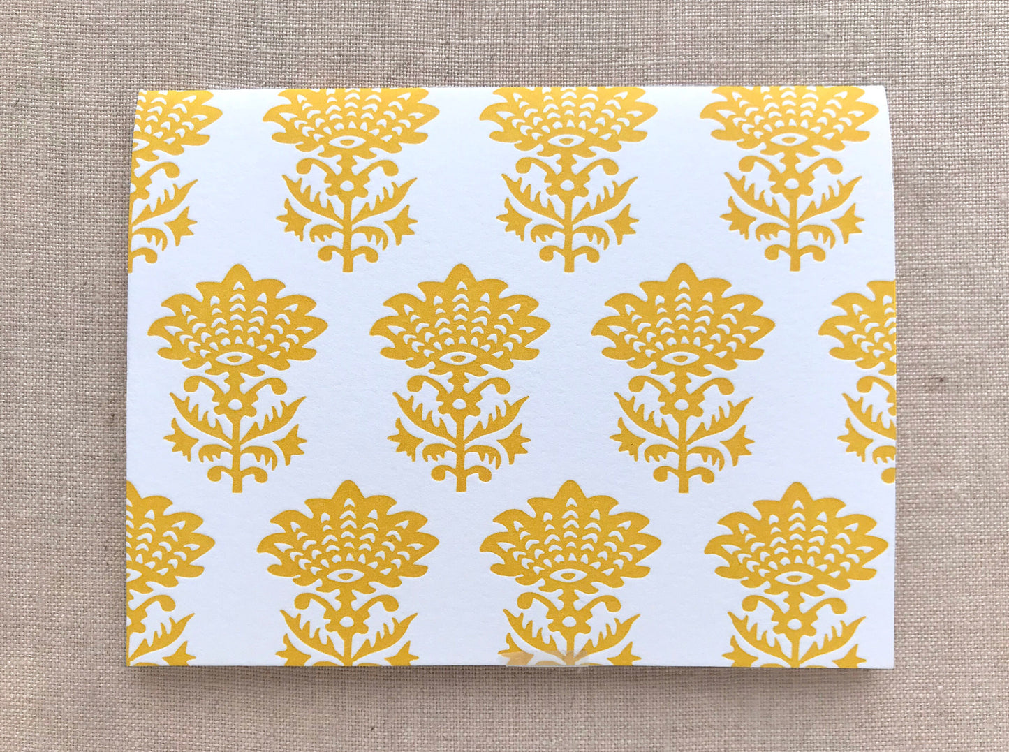 Yellow Handblock Letterpress Card Set