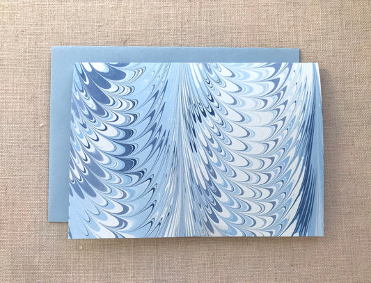 Blue Hand Marbled Card Set