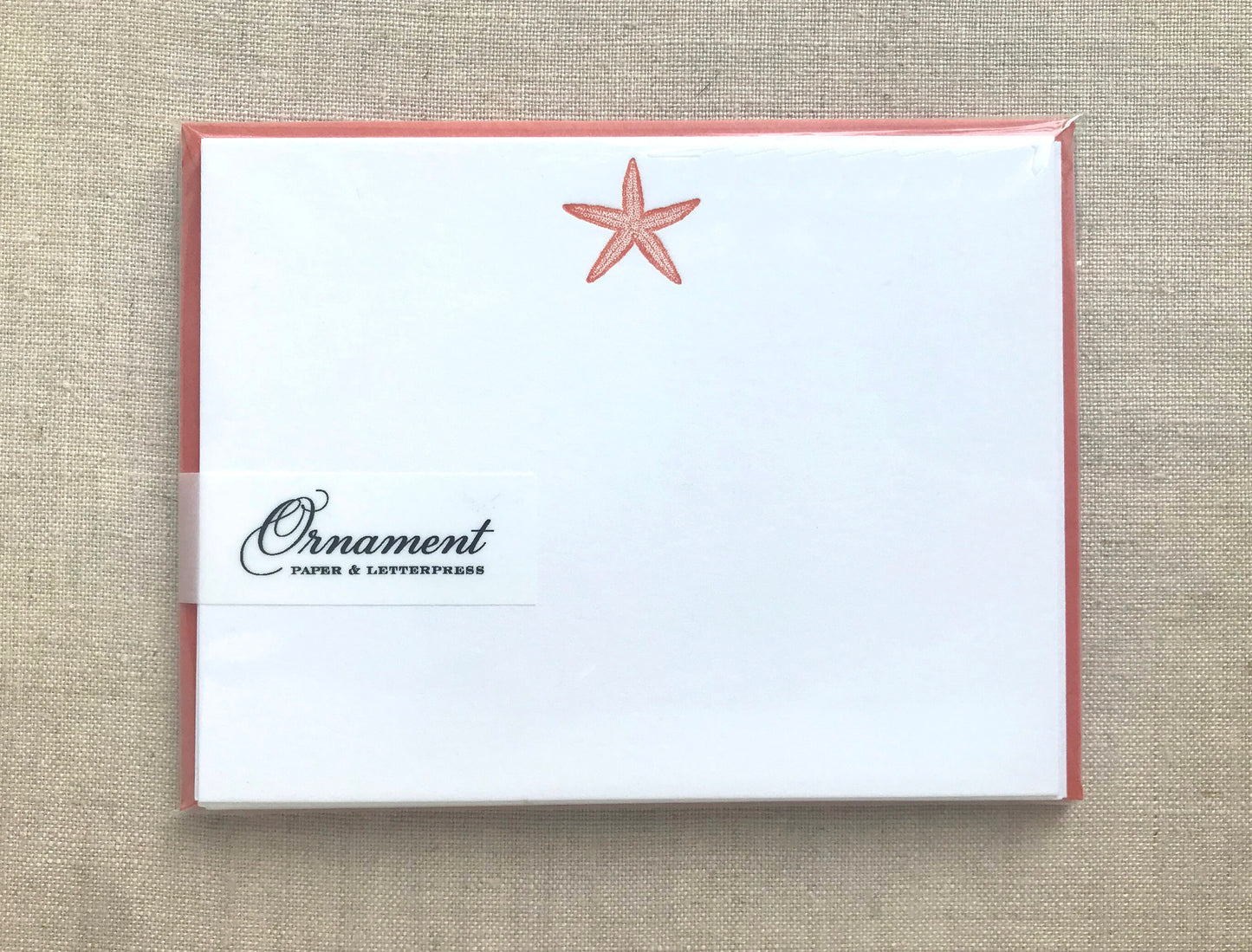 Flat Card Set with Letterpress Starfish