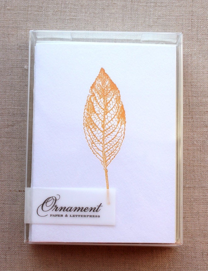 Single Leaf Letterpress Card Set