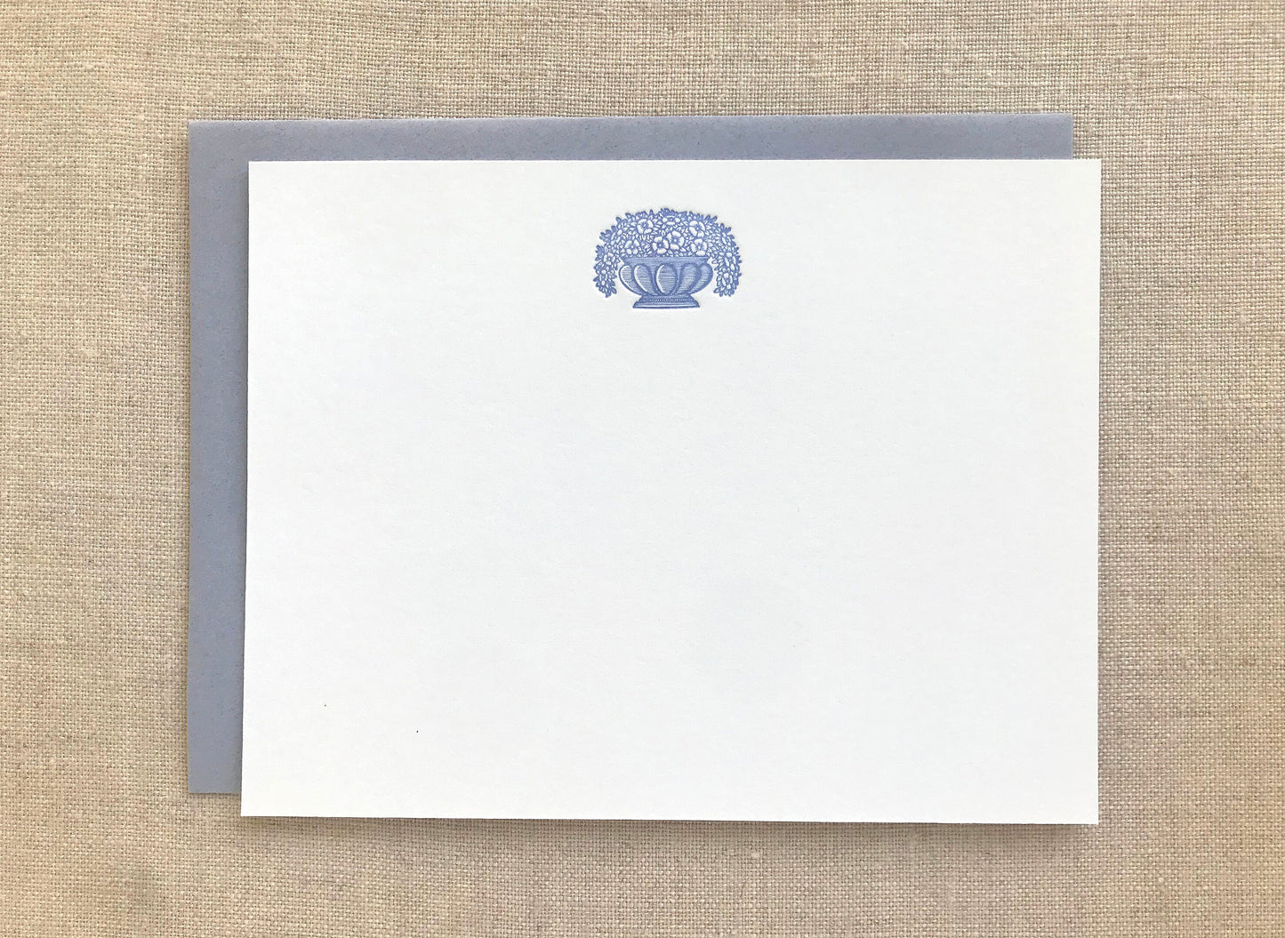 Flat Card Set with Letterpress Bouquet