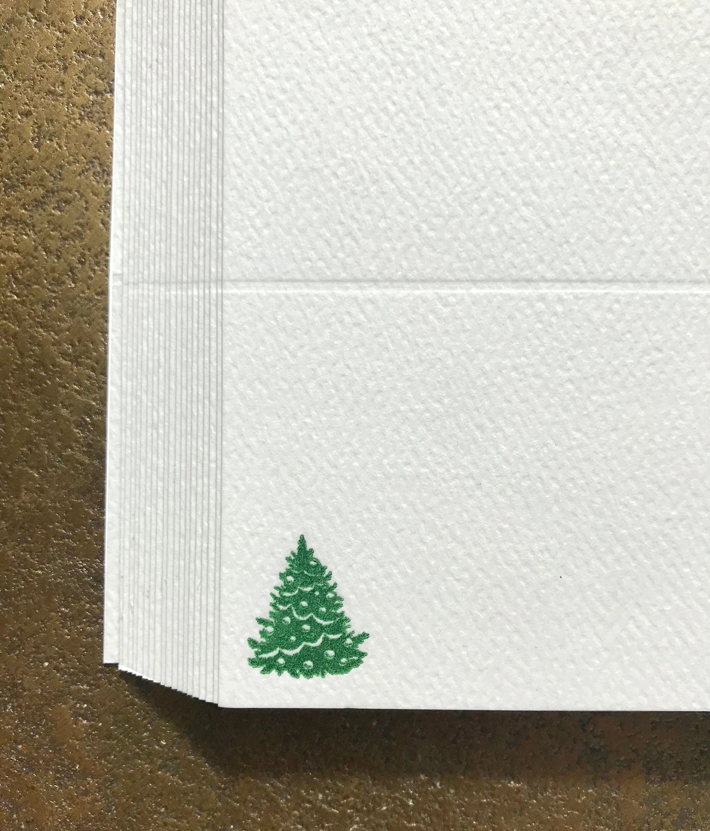 Letterpress Place Cards with Christmas Tree