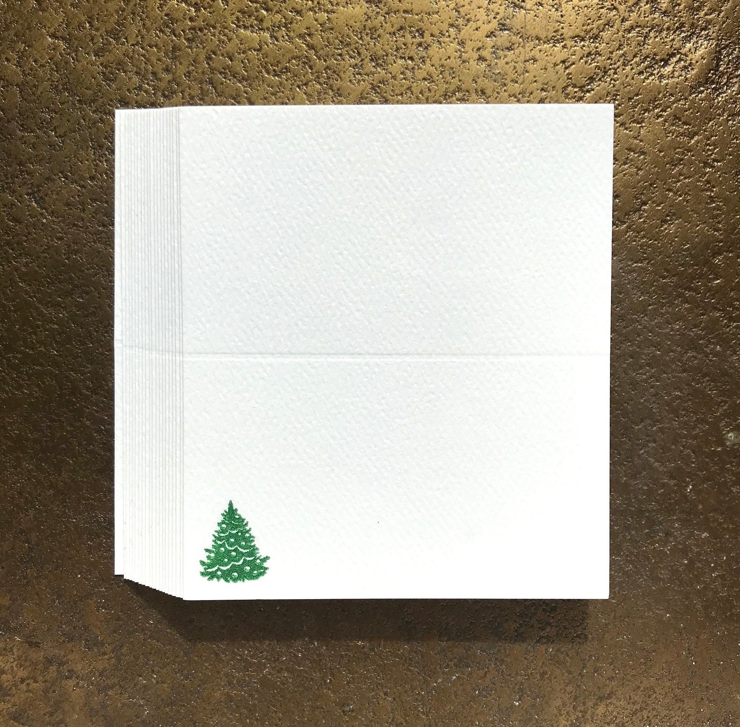 Letterpress Place Cards with Christmas Tree