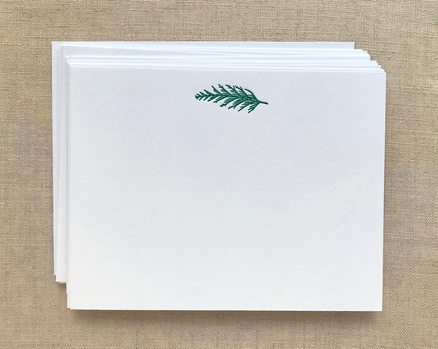 Flat Card Set with Letterpress Cedar Pine