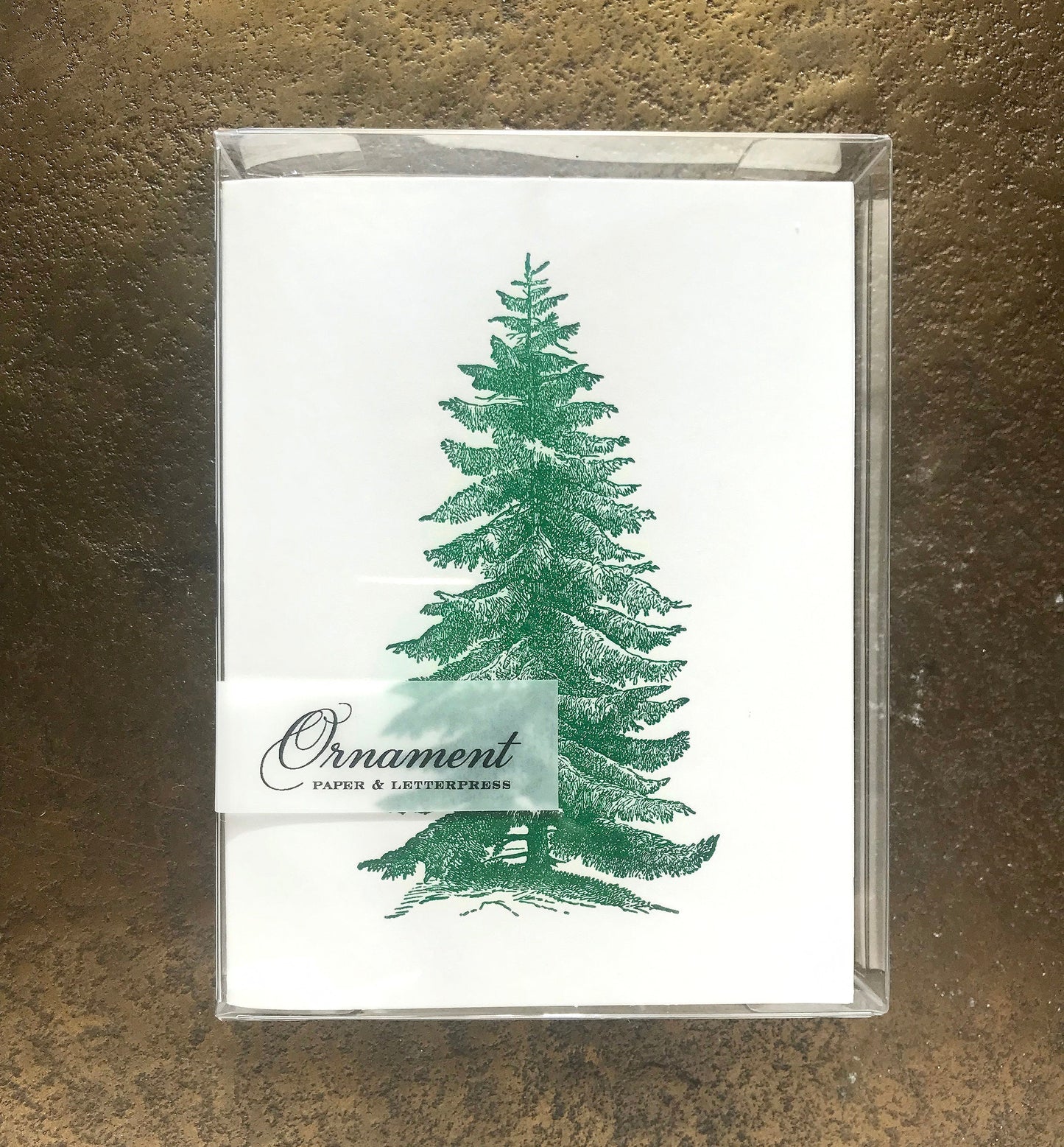 Pine Tree Letterpress Card set