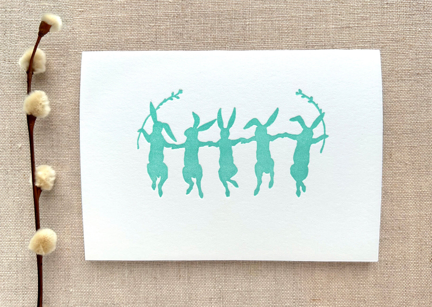 Spring Rabbits Letterpress Card Set