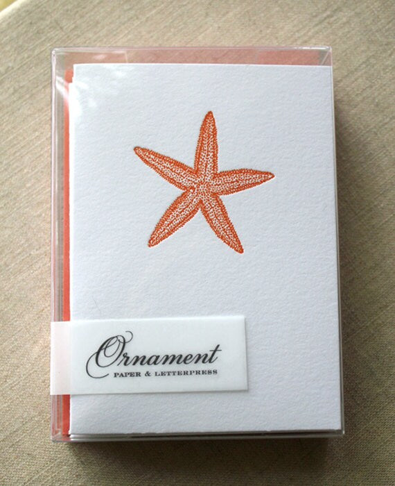 Starfish Letterpress Card Set