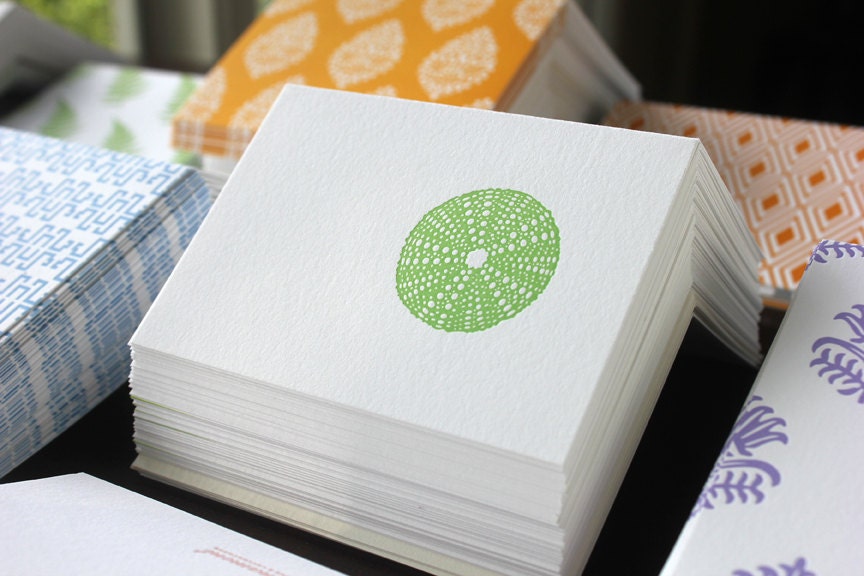 Sea Urchin Letterpress Card Set