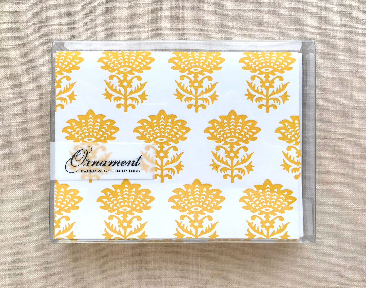 Yellow Handblock Letterpress Card Set