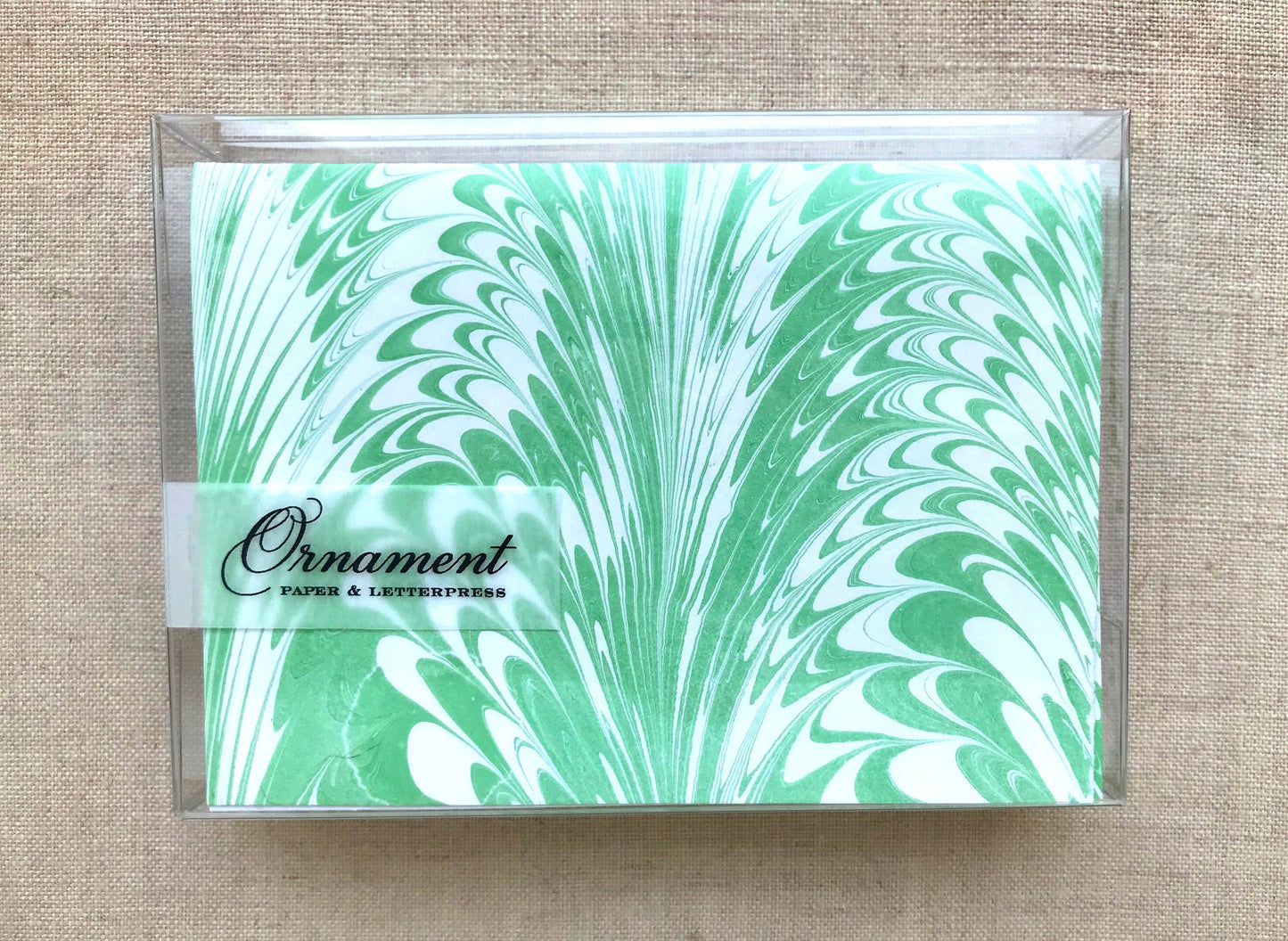 Green Hand Marbled Notecards