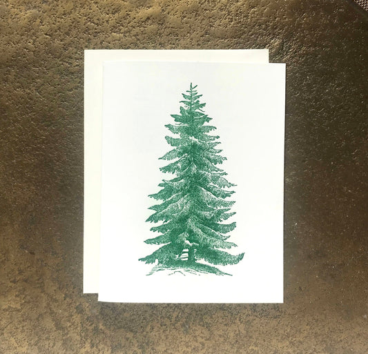 Pine Tree Letterpress Card set