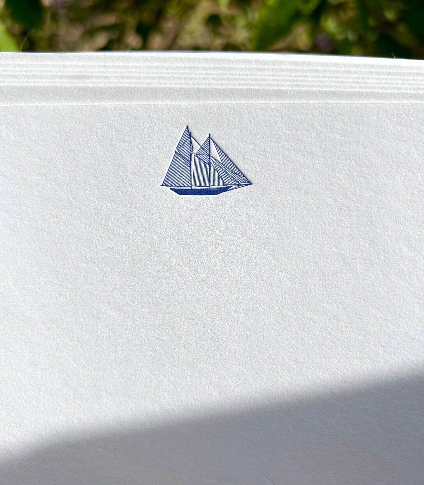 Flat Card Set with Letterpress Schooner