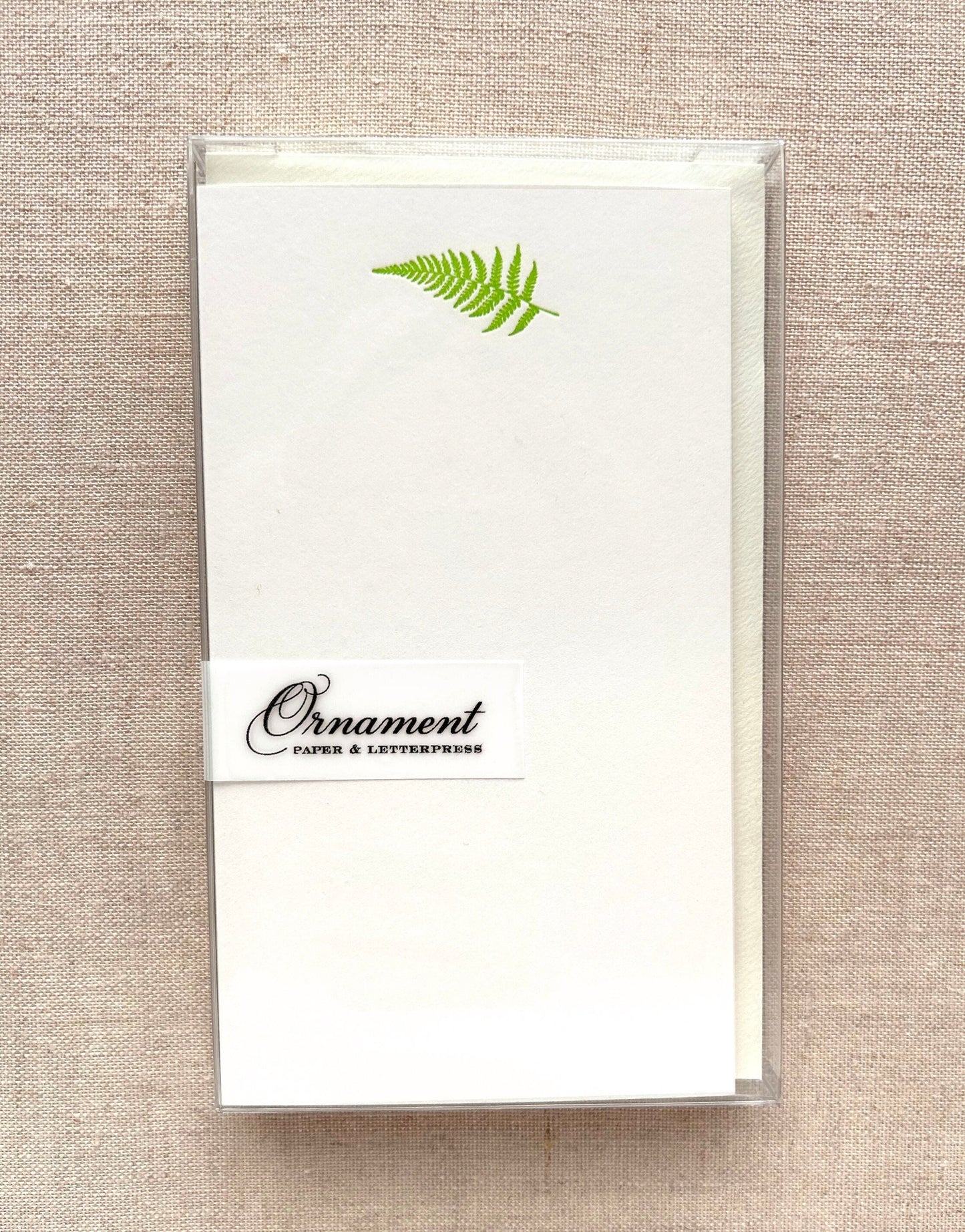 Flat Card Set with Letterpress Fern (vertical)