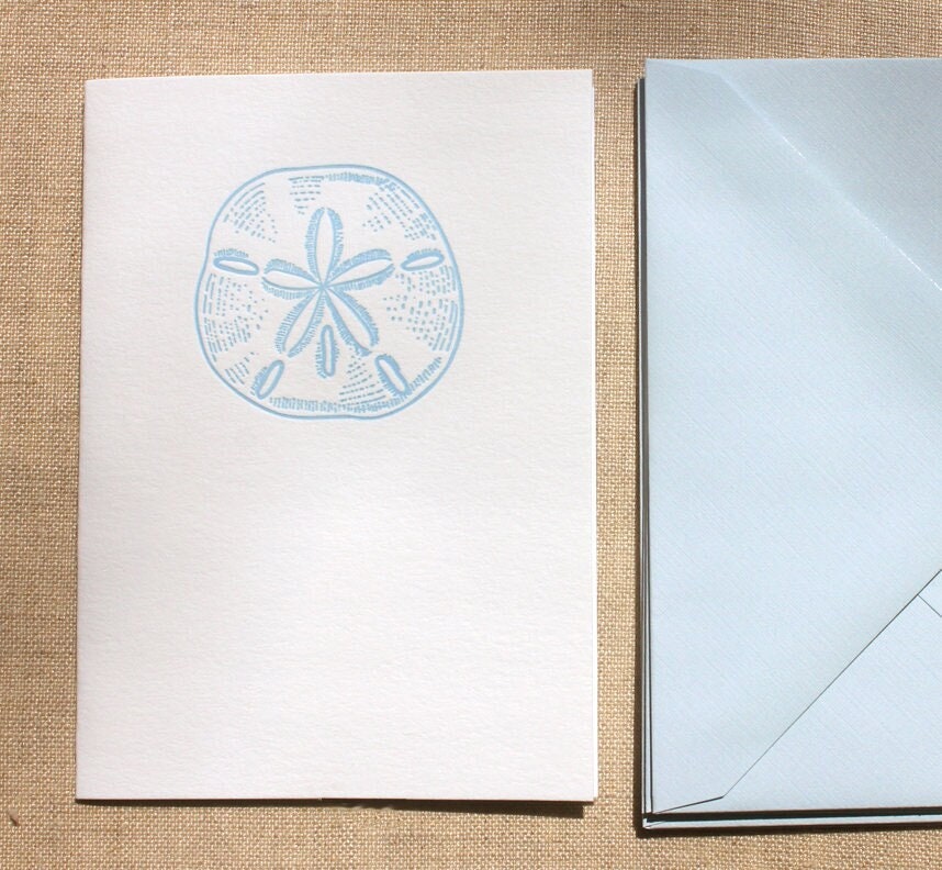 Sand Dollar Letterpress Card Set