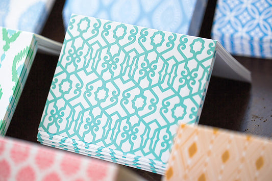 Blue Trellis Letterpress Card Set