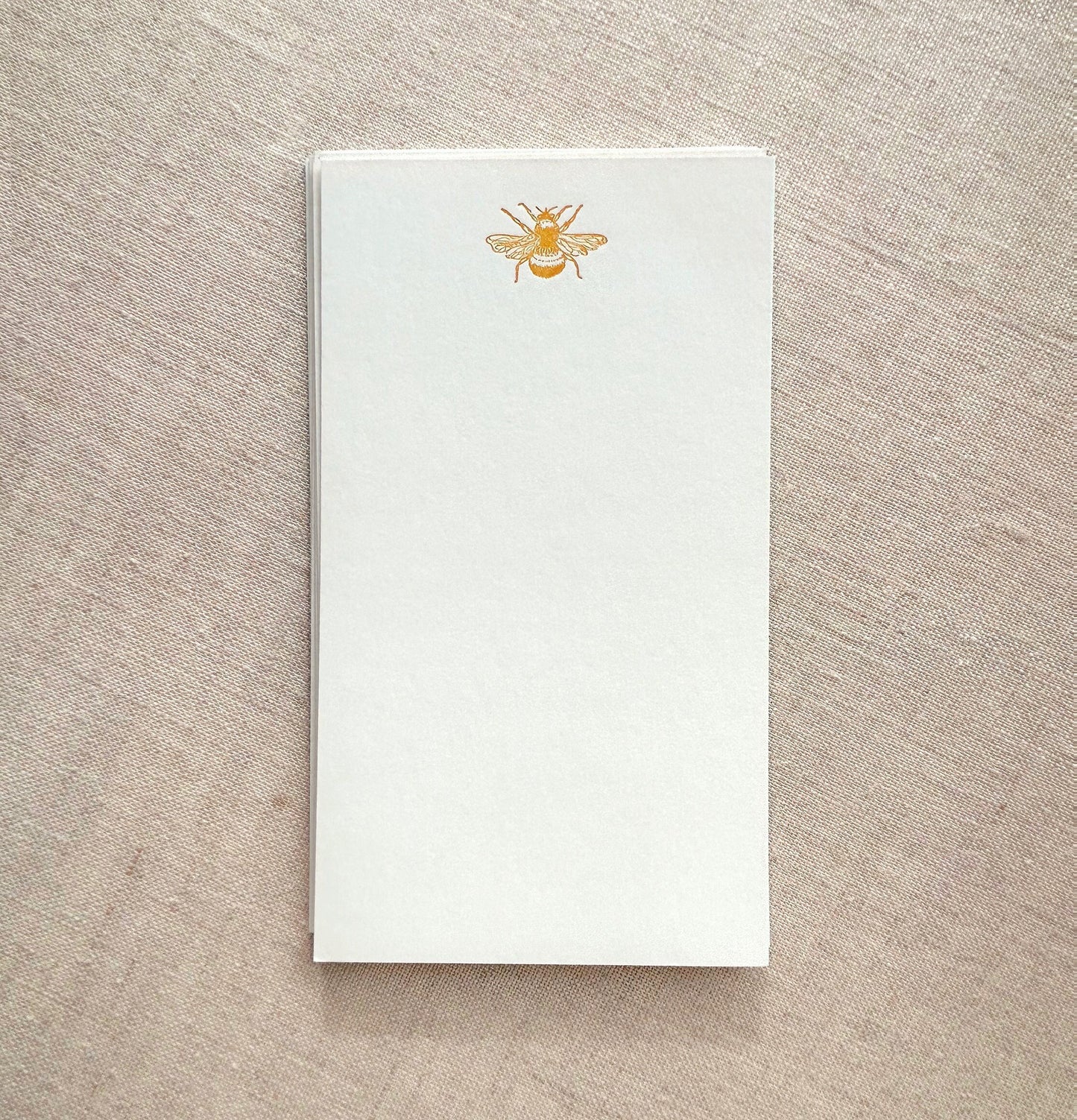 Flat Card Set with Letterpress Bumble Bee (vertical)