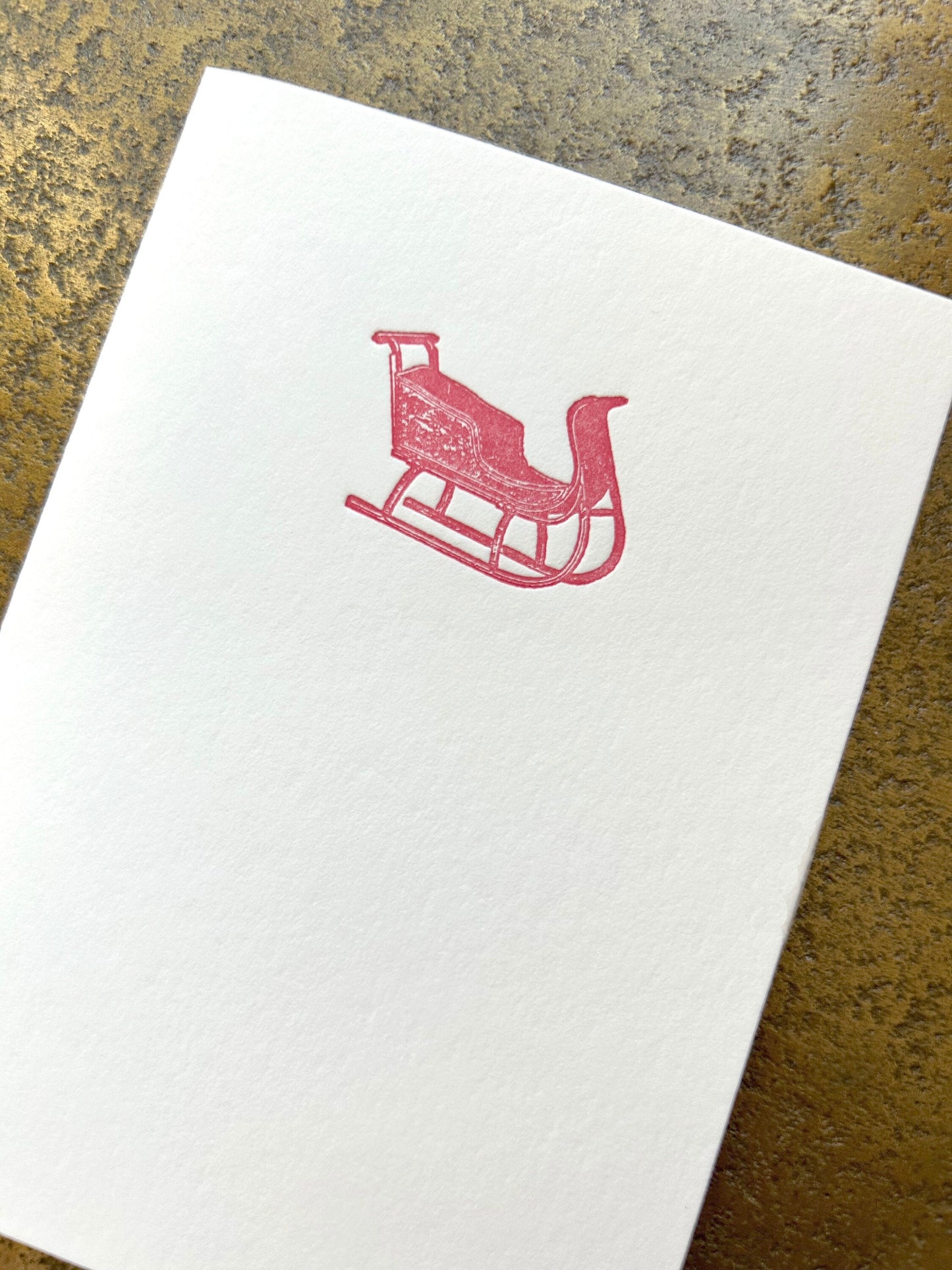 Antique Sled Letterpress Card Set