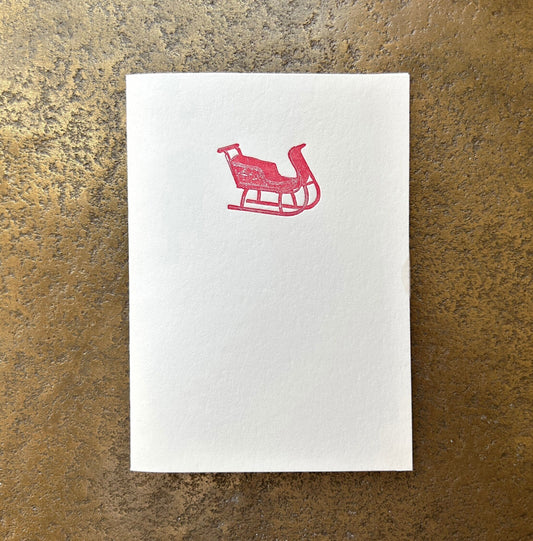 Antique Sled Letterpress Card Set