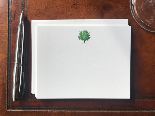 Flat Card Set with Letterpress Tree