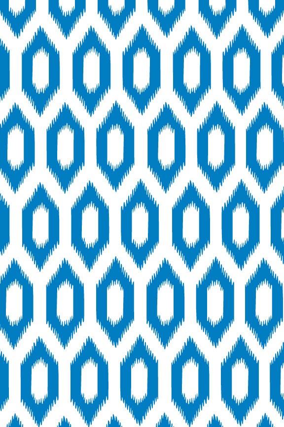 Blue Ikat Patterned Gift Wrap