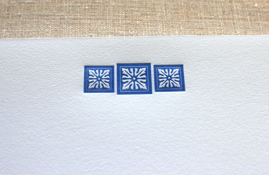 Cotton Writing Paper with Letterpress Italian Tile Motif