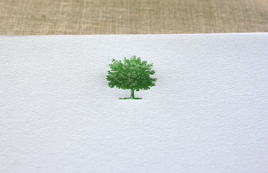 Cotton Writing Paper with Letterpress Tree